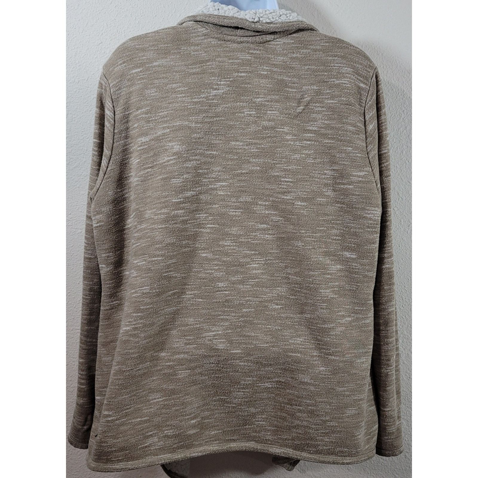 Other Green Tea Tan Marled Fleece Lined Draped Open Jacket XL Size XL / US 12-14 / IT 48-50 - 2 Thumbnail