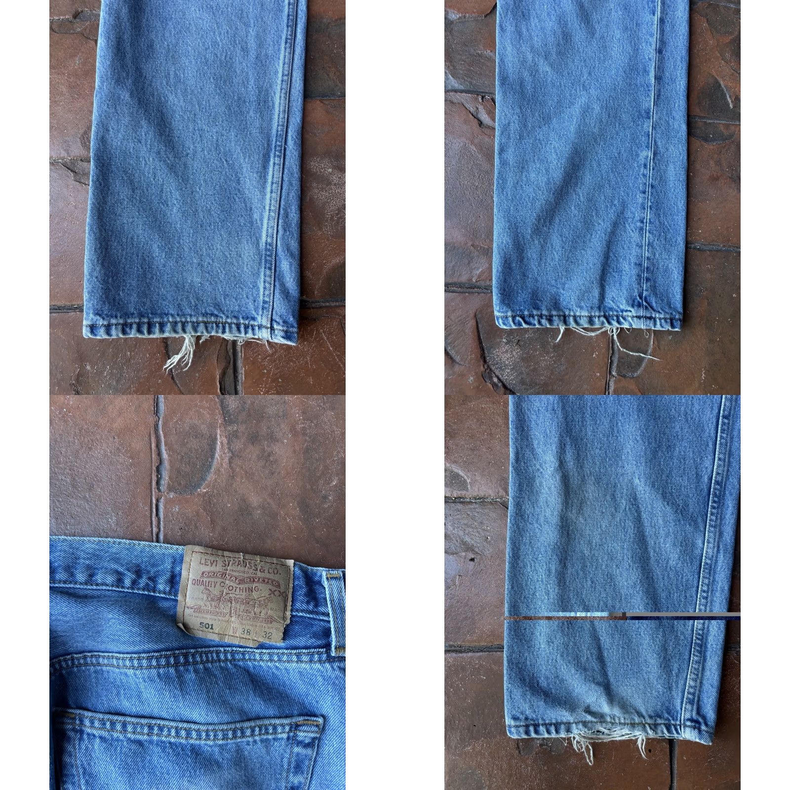 Levi's Vintage 90s Levi'S 501 XX Jeans 38x32 Blue Denim - Mid Rise - Button Details - Style - Distressed - USA Size US 38 / EU 54 - 8 Thumbnail