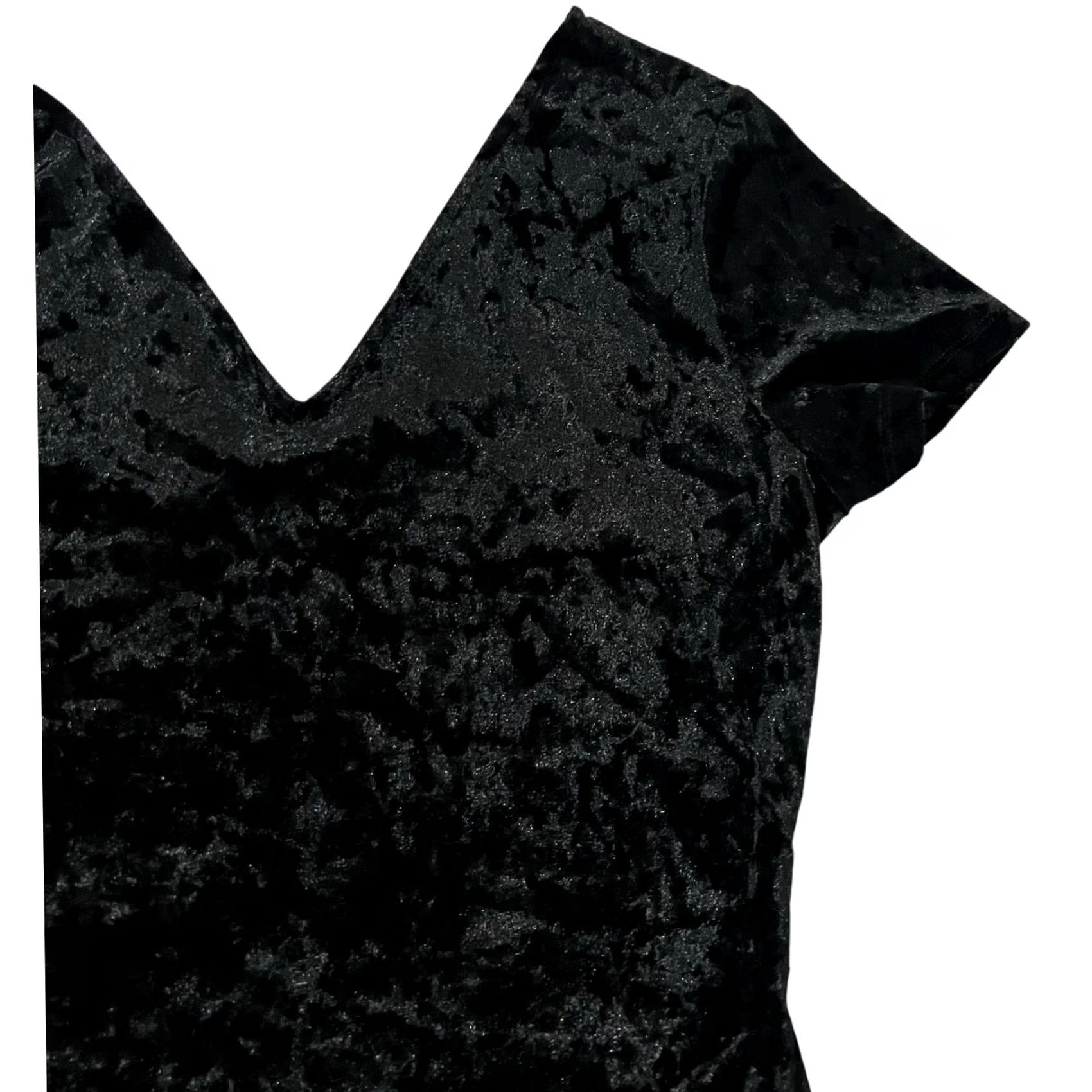 Lucky Brand Lucky Brand Bodysuit Blouse Black Velvet Short Sleeve V-Neck Sz S Womens Size S / US 4 / IT 40 - 2 Thumbnail