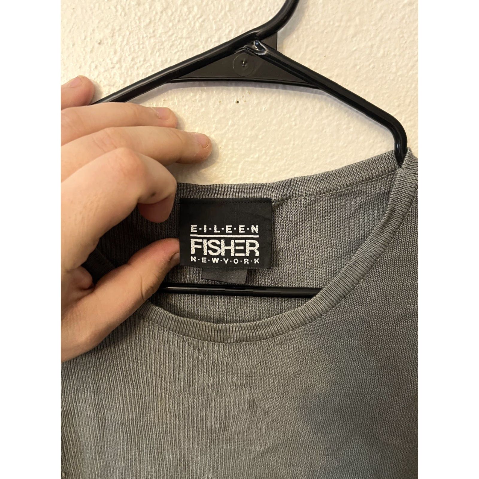 Eileen Fisher VINTAGE Eileen Fisher Women's Tunic Top Long Sleeve Rayon Gray L 90s, Boho, Feminine Size L / US 10 / IT 46 - 3 Thumbnail