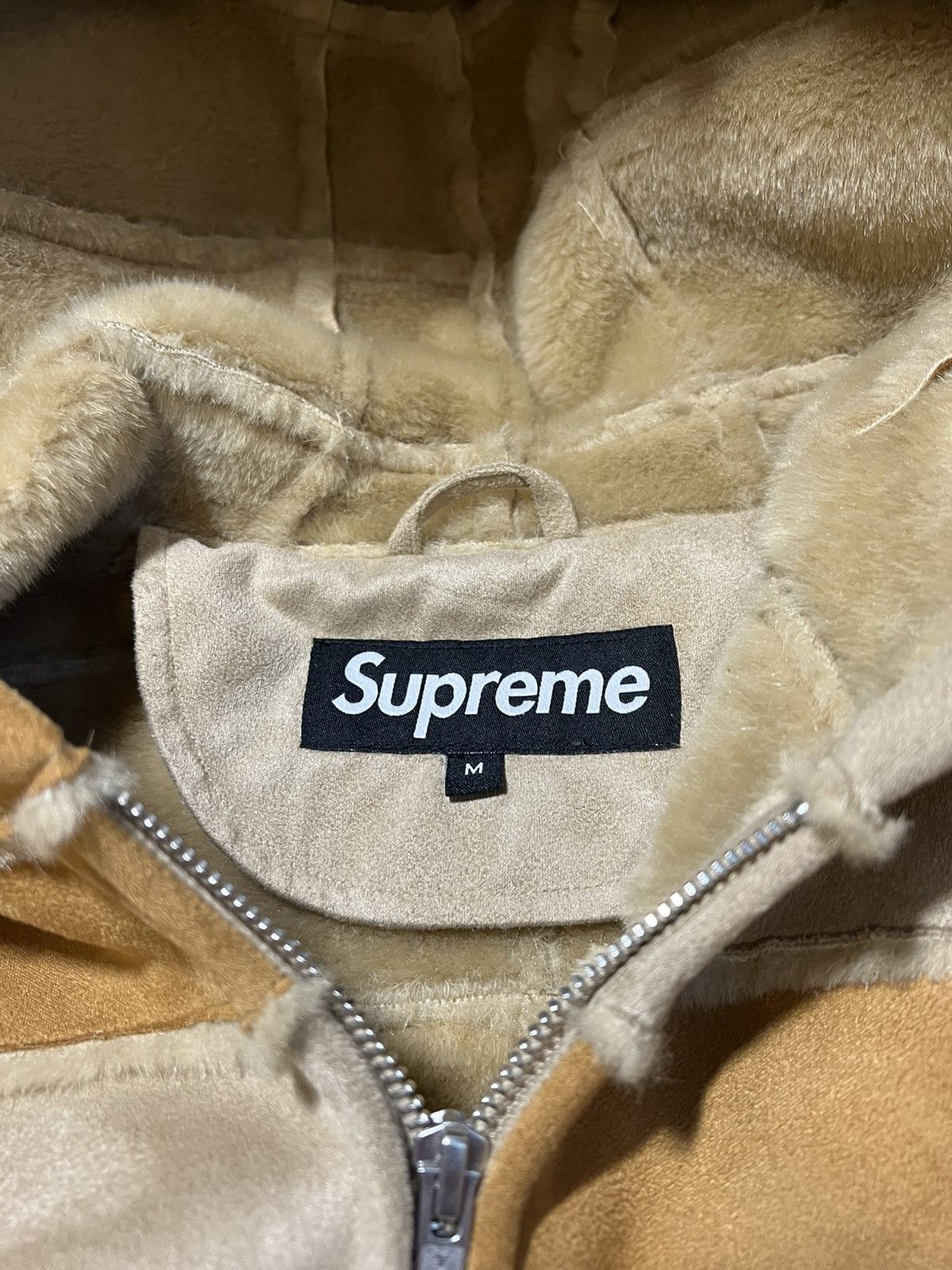 Supreme Supreme 2020 Faux Suede Patchwork Hooded Jacket Brown Size M Size US M / EU 48-50 / 2 - 3 Thumbnail