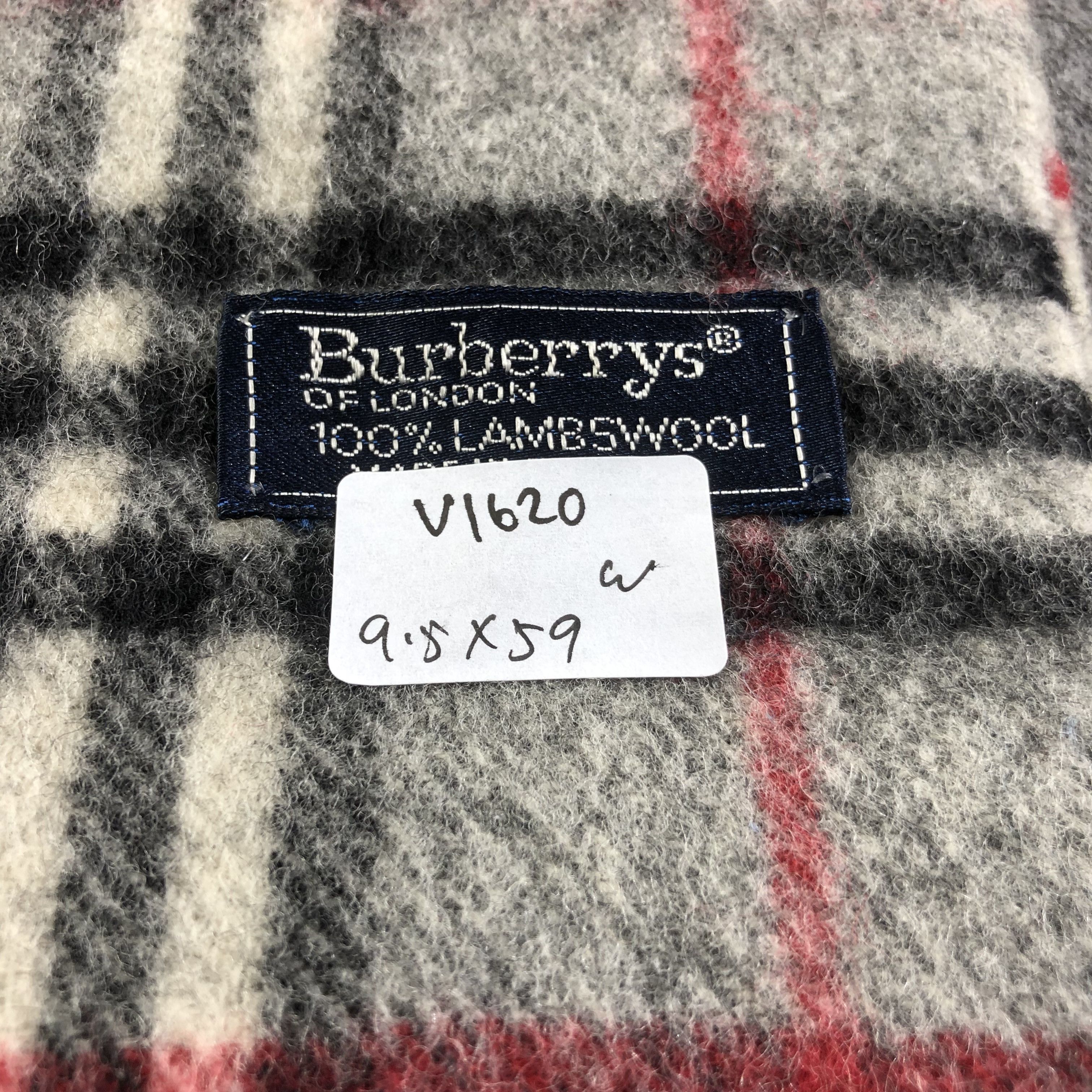 Burberry Burberrys Grey Nova Check Wool Scarf Muffler V1620 Size ONE SIZE - 6 Thumbnail