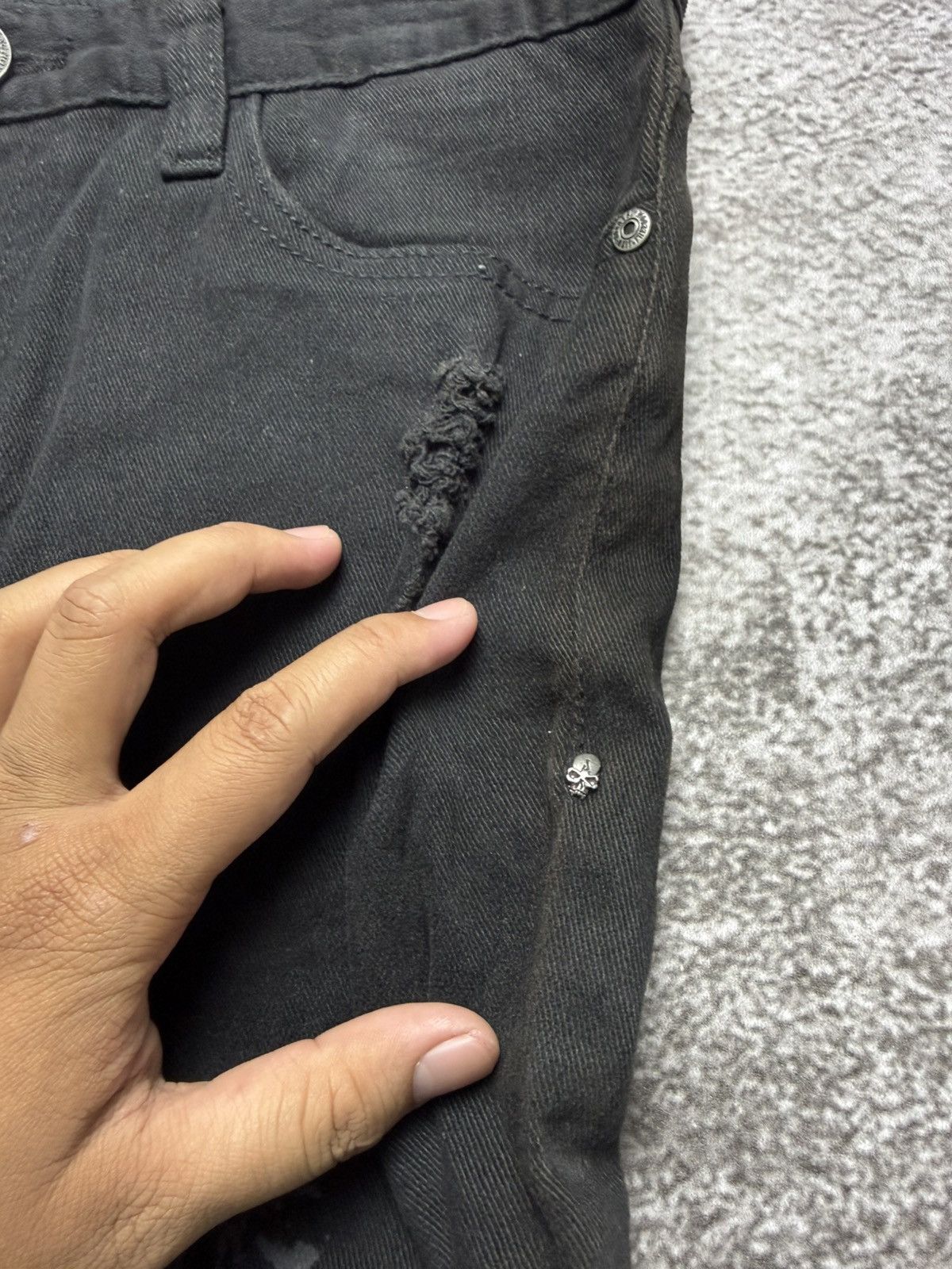 Japanese Brand Distressed black jeans denim jizo-botatsu skull Size US 30 / EU 46 - 9 Thumbnail