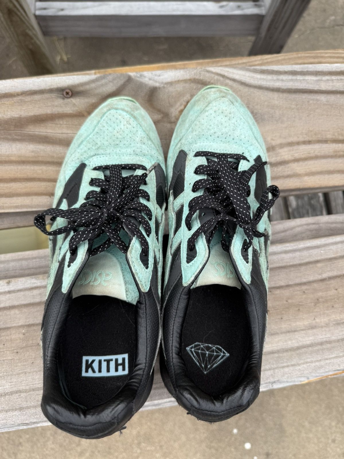 Asics × Kith ASICS Gel-Saga Diamond Supply Co Ronnie Fieg Aqua Blue Black Size US 10 / EU 43 - 4 Thumbnail