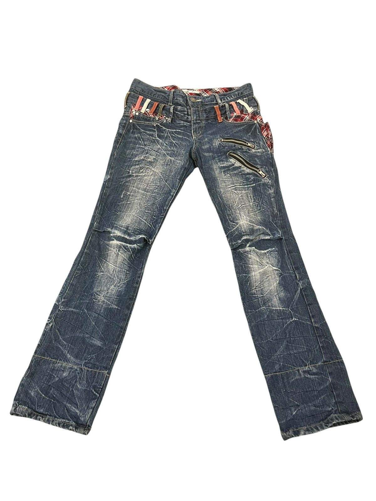 Japanese Brand Double Waist Jeans Roddle Faded Denim Slim1🟦6 Size US 32 / EU 48 - 2 Thumbnail