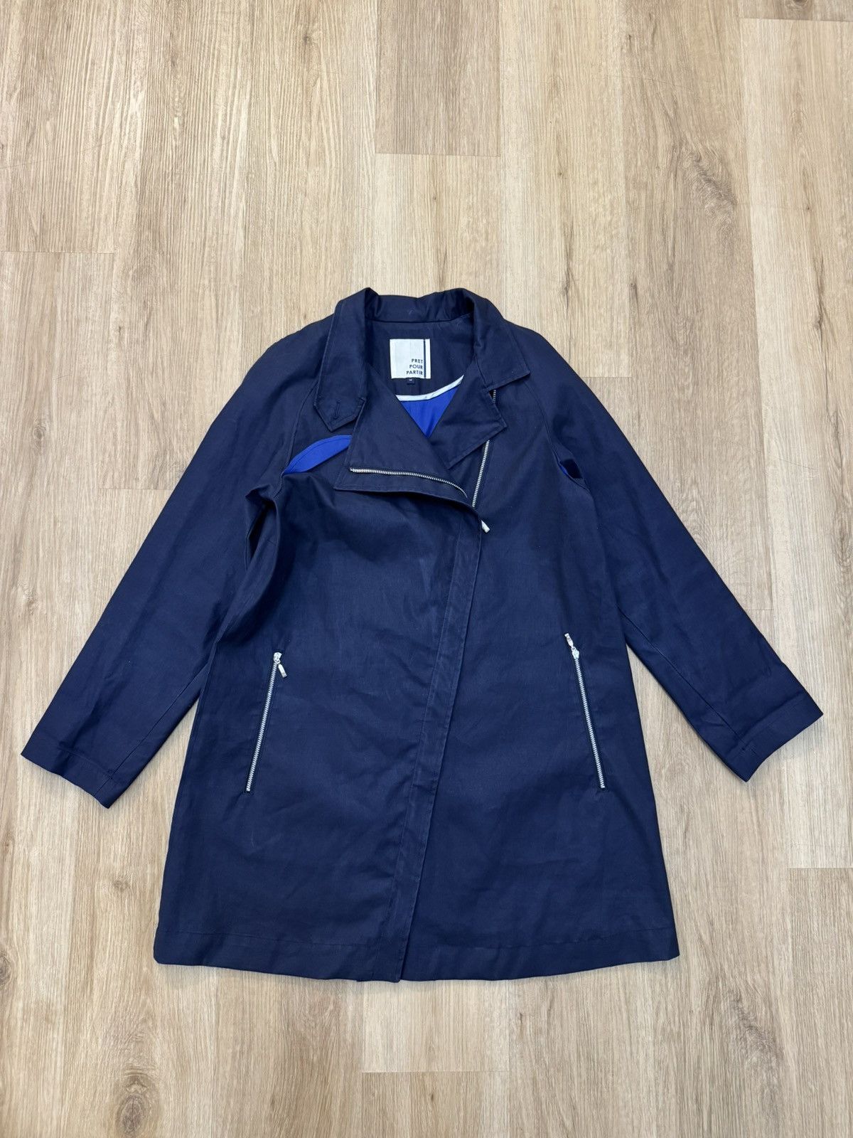 Other Pret Pour Partir Eclat Navy Waxed Cotton Trench Coat 36 S Size S / US 4 / IT 40 - 1 Thumbnail
