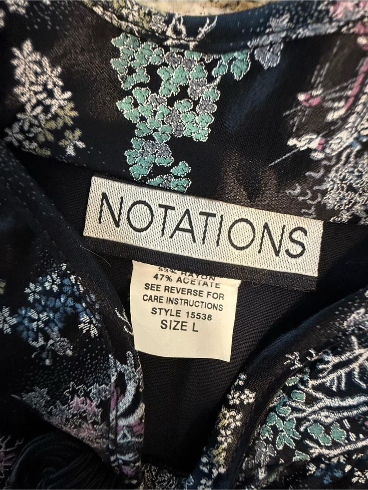 Industry of All Nations Notations kimono jacket floral Asian inspired colorful SZ LG Size L / US 10 / IT 46 - 5 Thumbnail