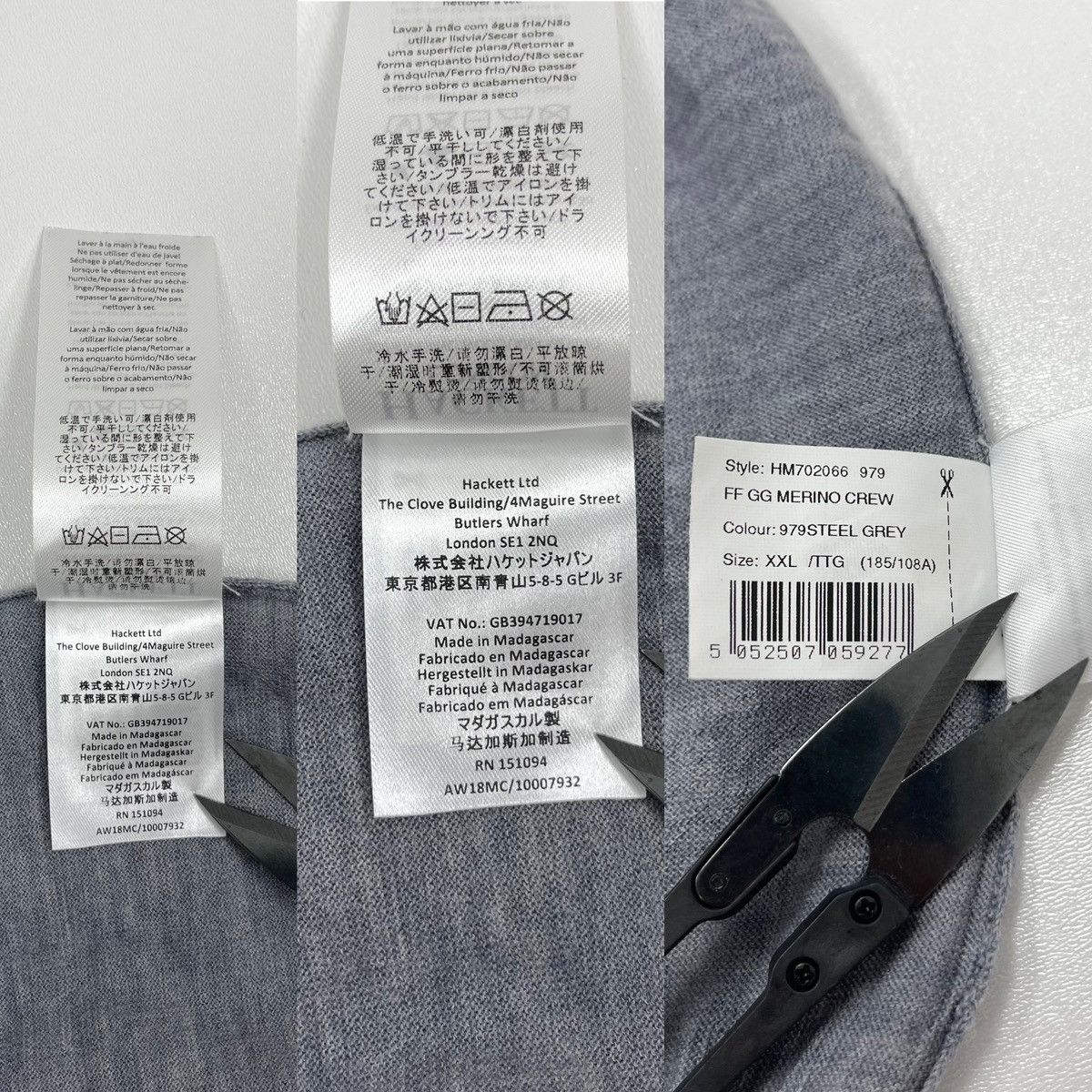 Hackett Hackett London Merino Wool Crew Jumper Grey Size US XXL / EU 58 / 5 - 10 Thumbnail