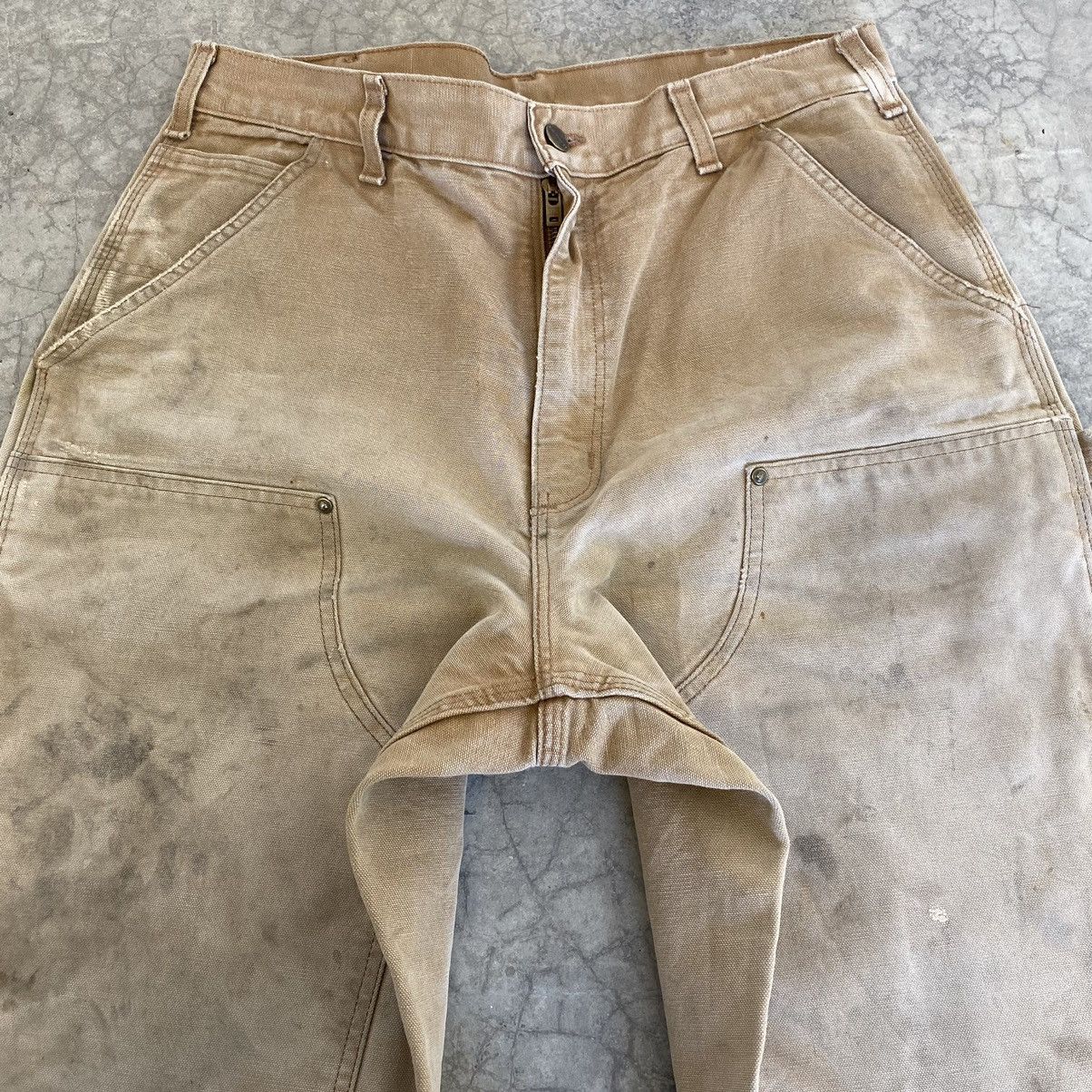 Carhartt VTG Carhartt Double Knee Faded Tan Dirty Carpenter Pants Size US 33 - 12 Thumbnail