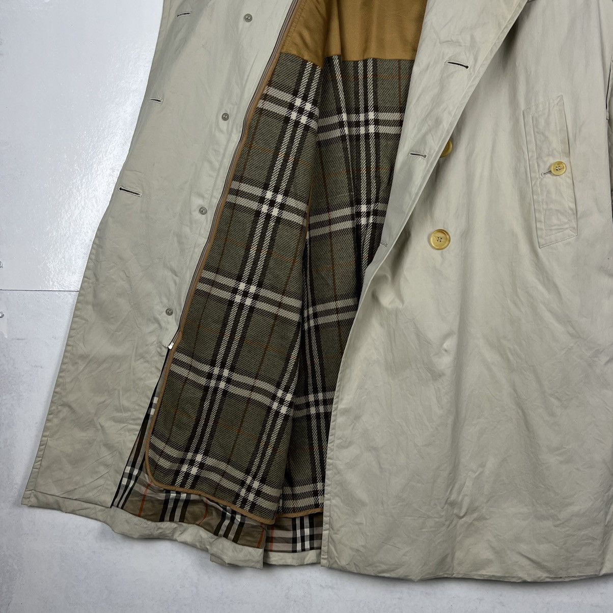 Burberry 🔥VINTAGE BURBERRYS LONG TRENCH COATS NOVA CHECK DESIGN Size US M / EU 48-50 / 2 - 11 Thumbnail