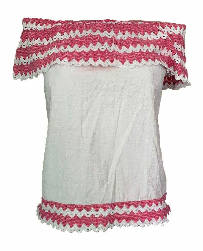 Designer Pre Owned White Hand Made Blouse M Size M / US 6-8 / IT 42-44 - 1 Thumbnail