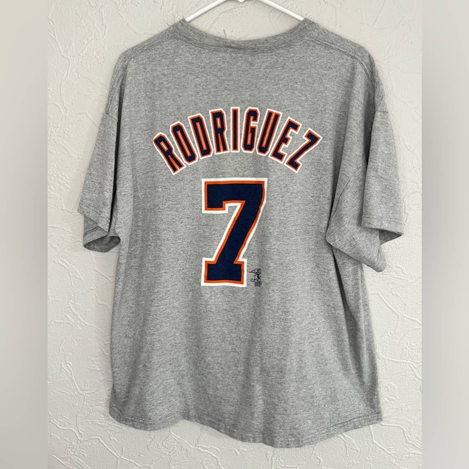 Vintage Nike Y2K Ivan Pudge Rodriguez Detroit Tigers Blue T-Shirt