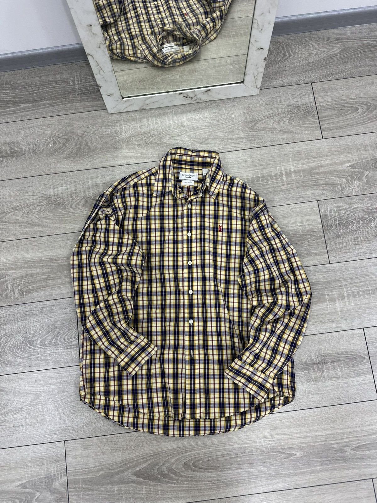 Yves Saint Laurent Yves Saint Laurent Vintage Stripped Shirt YSL Size US L / EU 52-54 / 3 - 3 Thumbnail