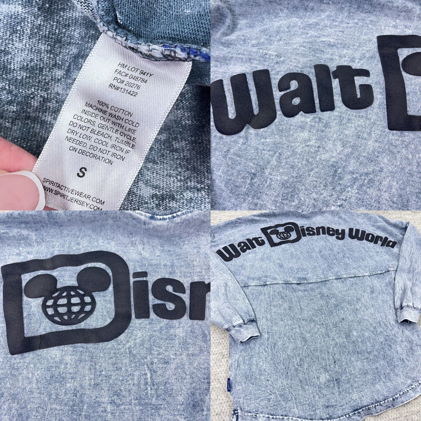 Disney Disney Spirit Jersey Shirt Womens S Blue Spell Out Disney World Sun Washed Size S / US 4 / IT 40 - 8 Thumbnail