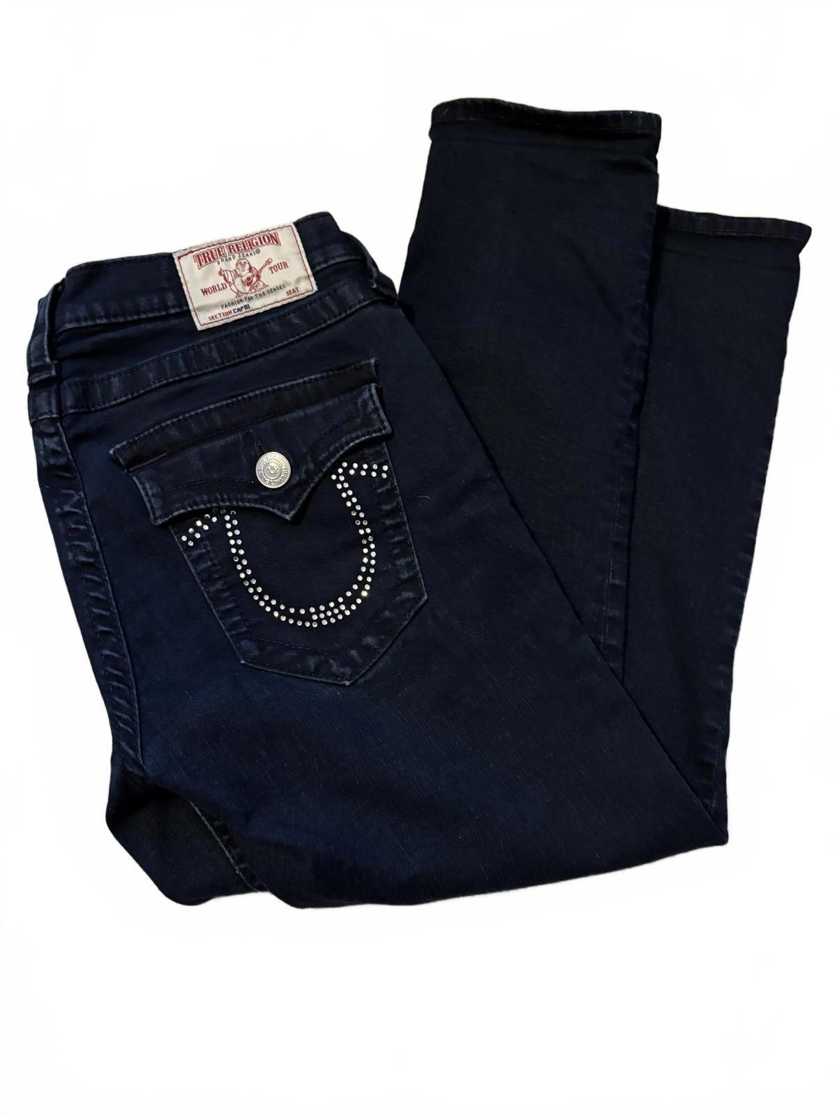 True Religion Vintage/Y2K True Religion Women's Jeans with Rhinestones Size 31" - 1 Thumbnail
