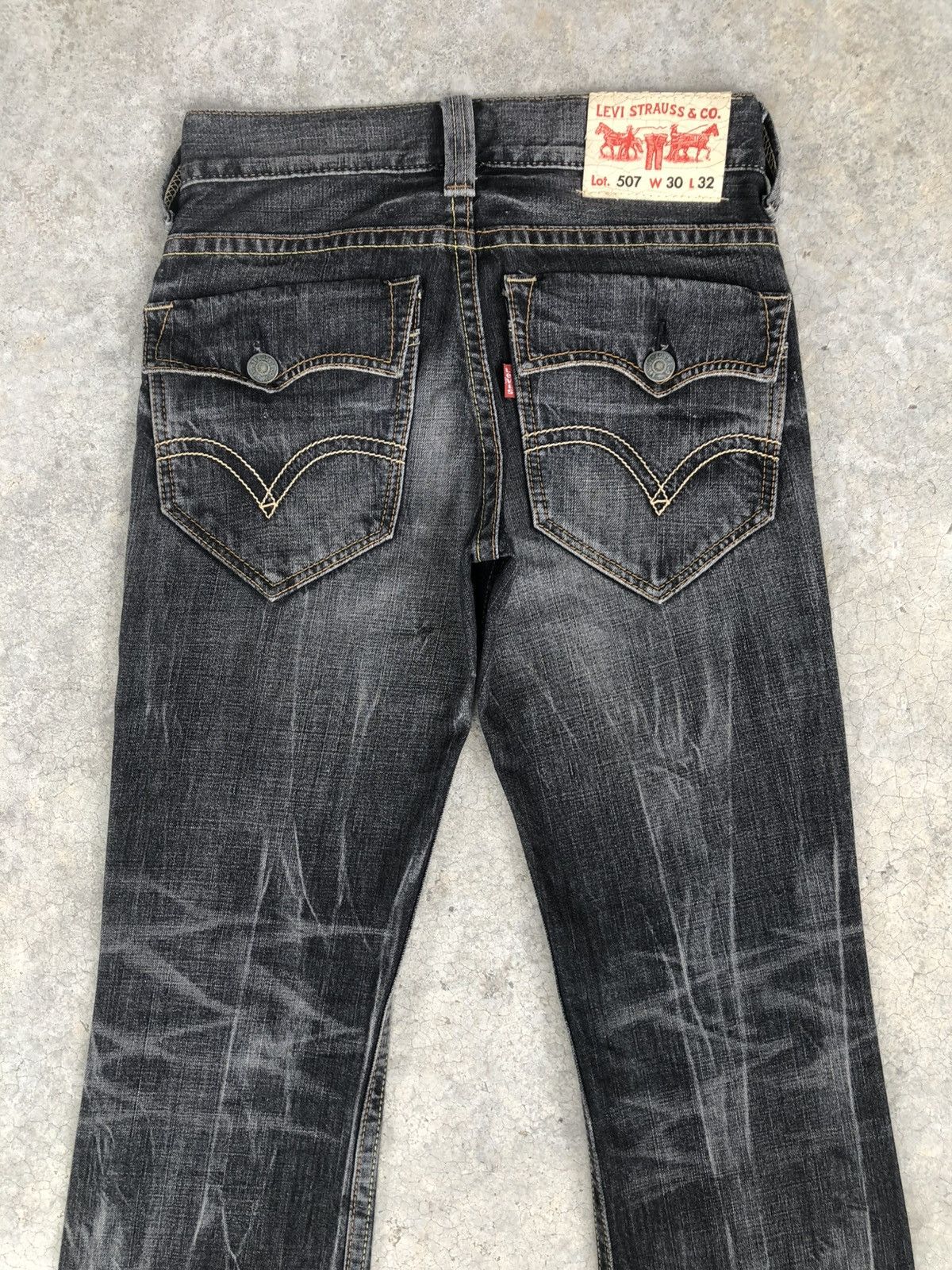 If Six Was Nine Levis 507 Flared Jeans Bootcut Distressed Denim Size US 30 / EU 46 - 8 Thumbnail