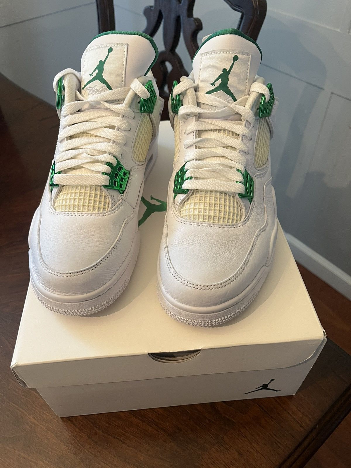 Jordan Brand 2020 Air Jordan 4 Retro 'Green Metallic’🤍💚 Size US 8 / EU 41 - 1 Thumbnail