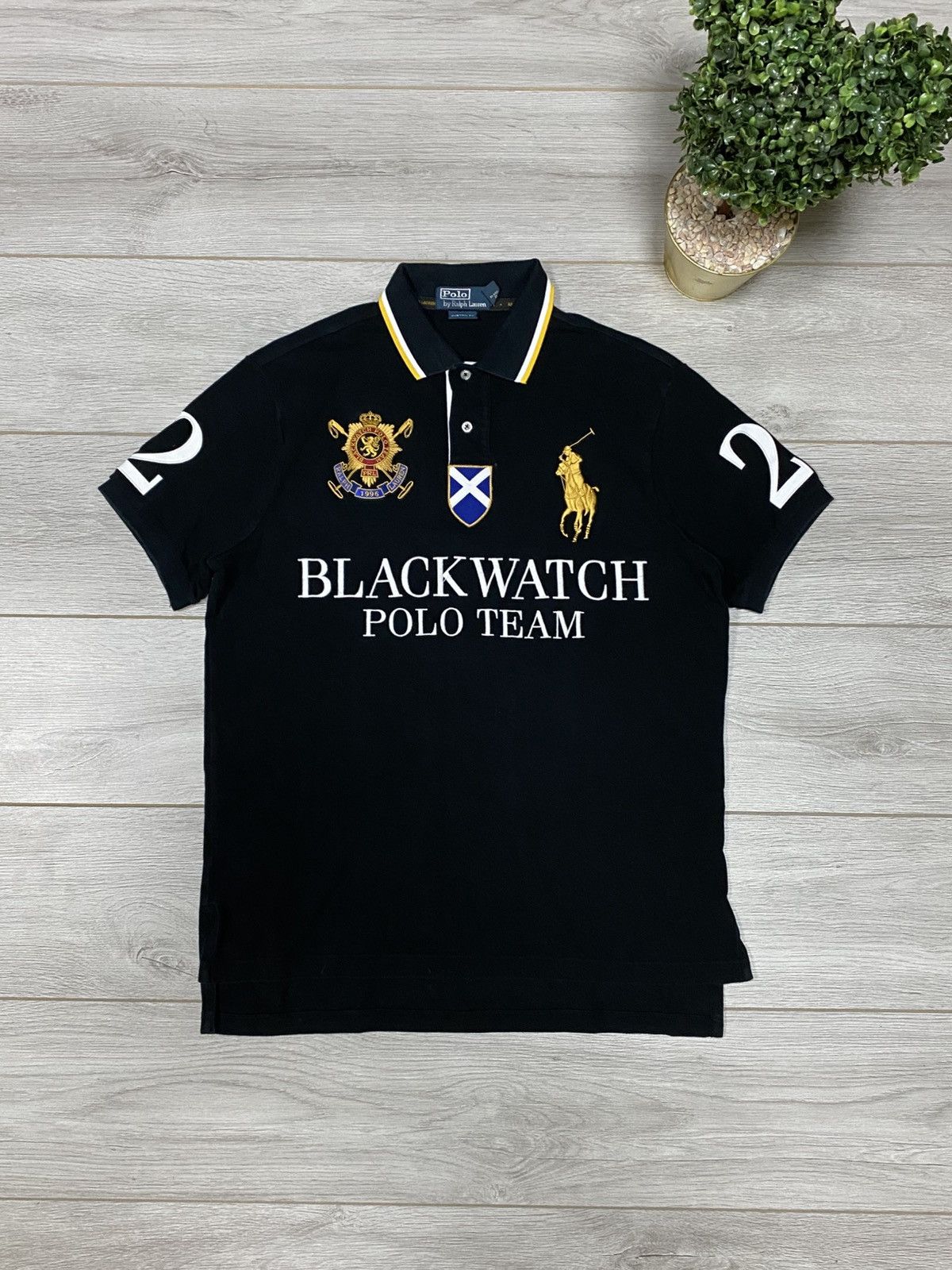 トップス Ralph Lauren BLACK WATCH POLO TEAM xs Polo Ralph Lauren Blackwatch Team Polo Shirt Vintage Pima