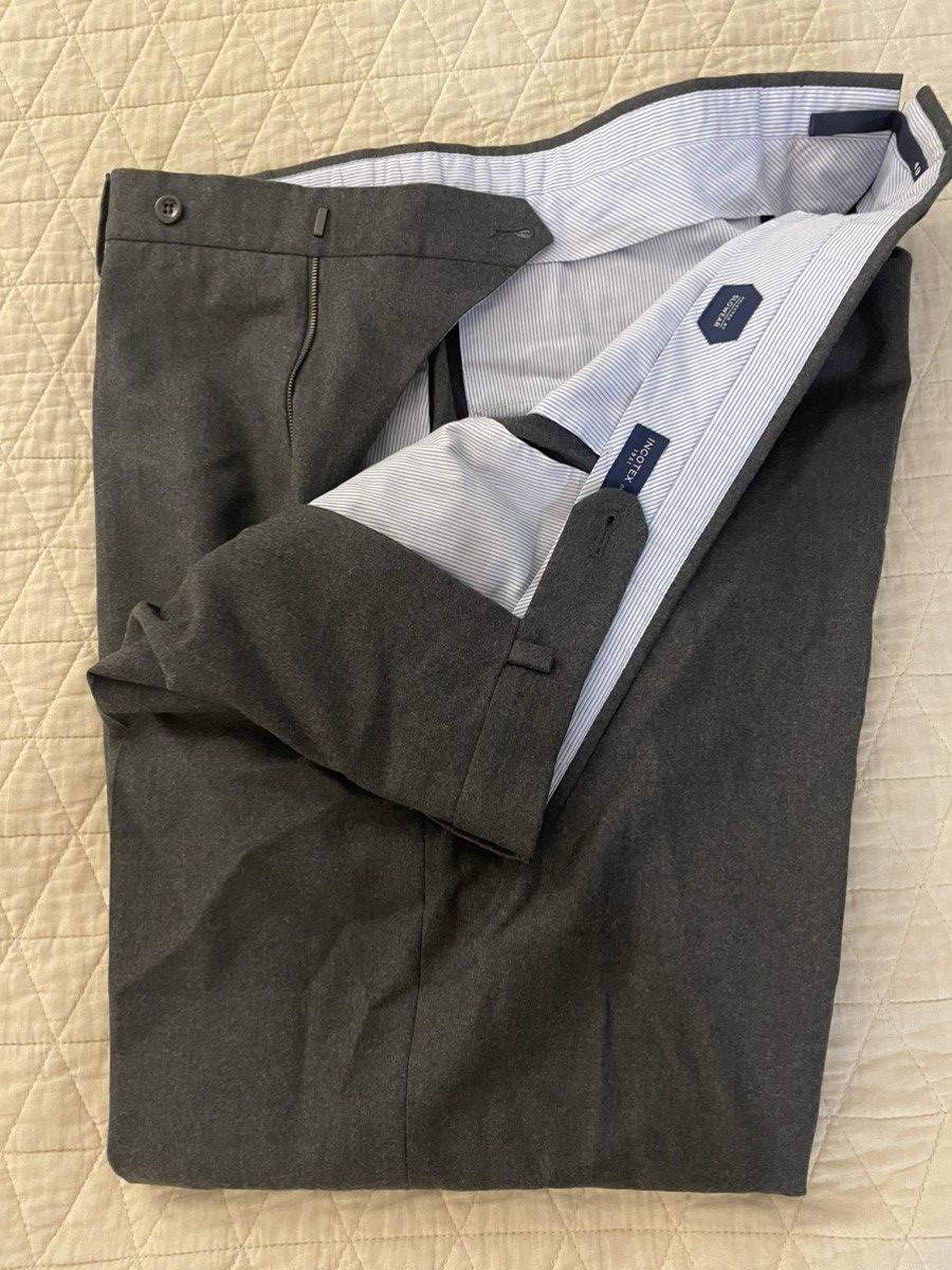 Incotex Super 130's Wool Flannel Flat Front Trouser Size US 40 / EU 56 - 2 Thumbnail