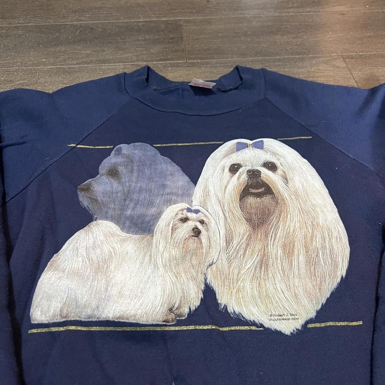 Designer Vintage Maltese Dogs Crewneck Sweatshirt Size US S / EU 44-46 / 1 - 1 Thumbnail