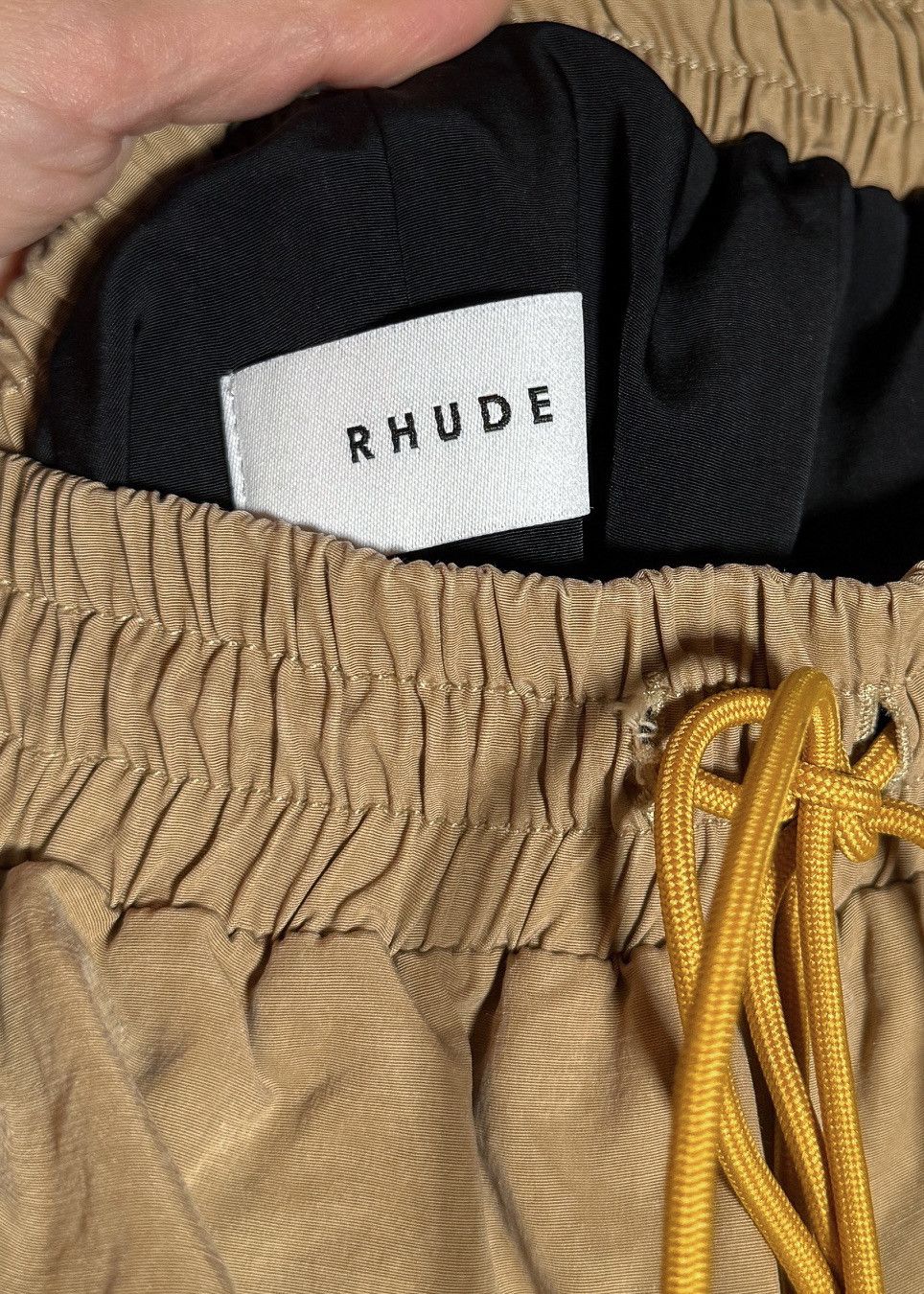 Rhude Rhude Fighter Flight Beige Cotton Blend Drawstring Shorts Size US 36 / EU 52 - 6 Thumbnail