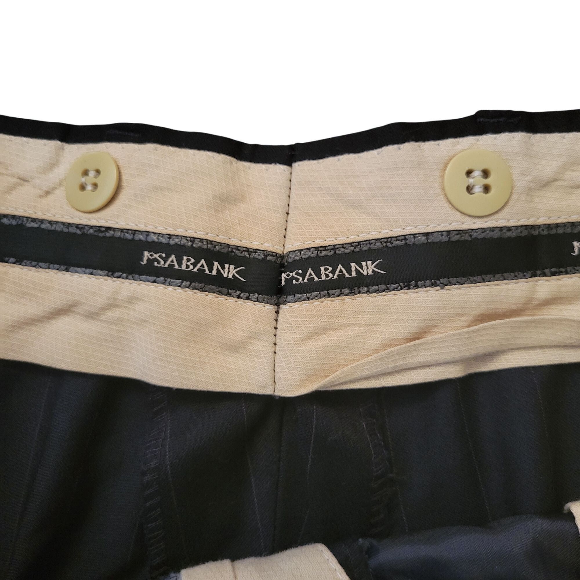 Jos. A. Bank Jos A Bank 2 Pc Black Pinstripe 3 Button Suit 44R Wool 39x30 Size 44R - 10 Thumbnail