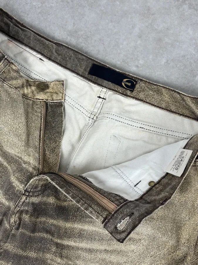 Just Cavalli SS2004 Cavalli Taupe Sand Vitality Overprint Pants Size 28" / US 6 / IT 42 - 10 Thumbnail