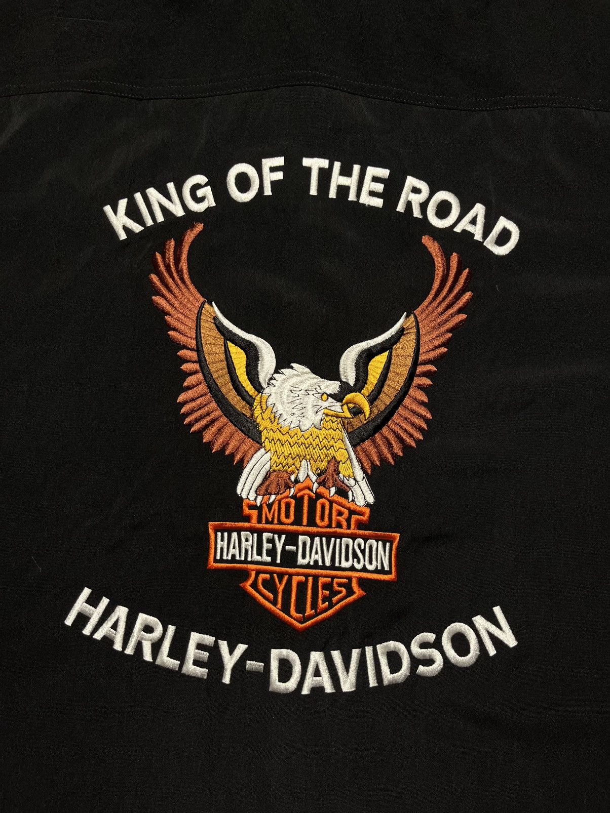 Harley Davidson Vintage 90’s Harley Davidson Embroidered Logo Eagle Shirt Size US XL / EU 56 / 4 - 4 Thumbnail