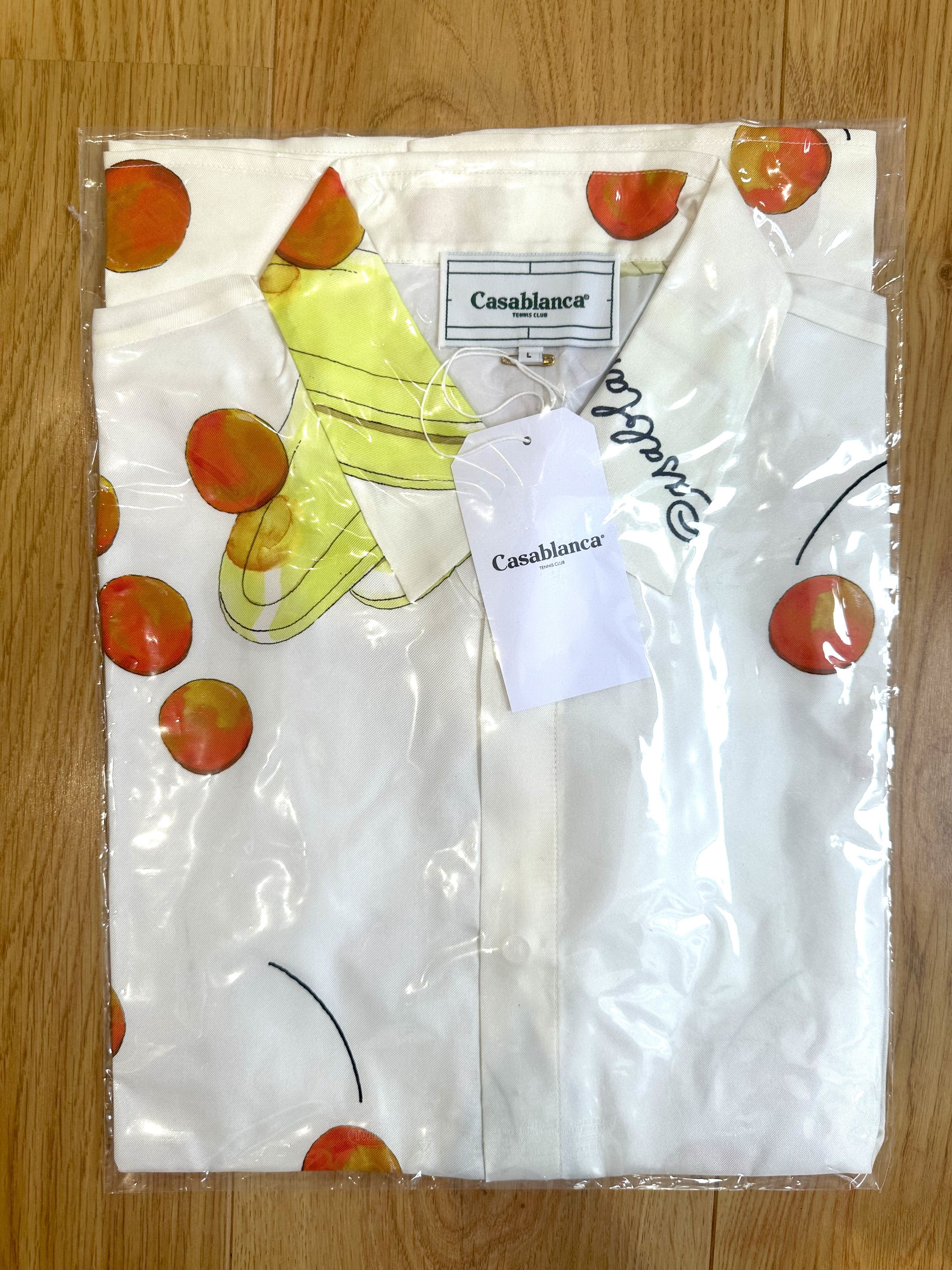 Casablanca SSENSE Exclusive (2019 Archive) Encore Les Orange Silk Shirt Size US L / EU 52-54 / 3 - 1 Thumbnail