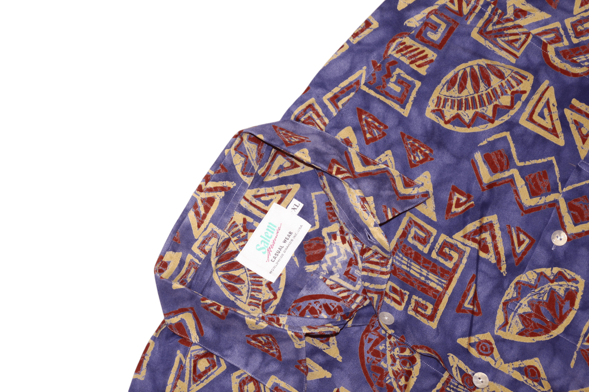 Salem Sportswear 80s Salem USA abstract printed viscose party hawaiian shirt Size US XL / EU 56 / 4 - 6 Thumbnail