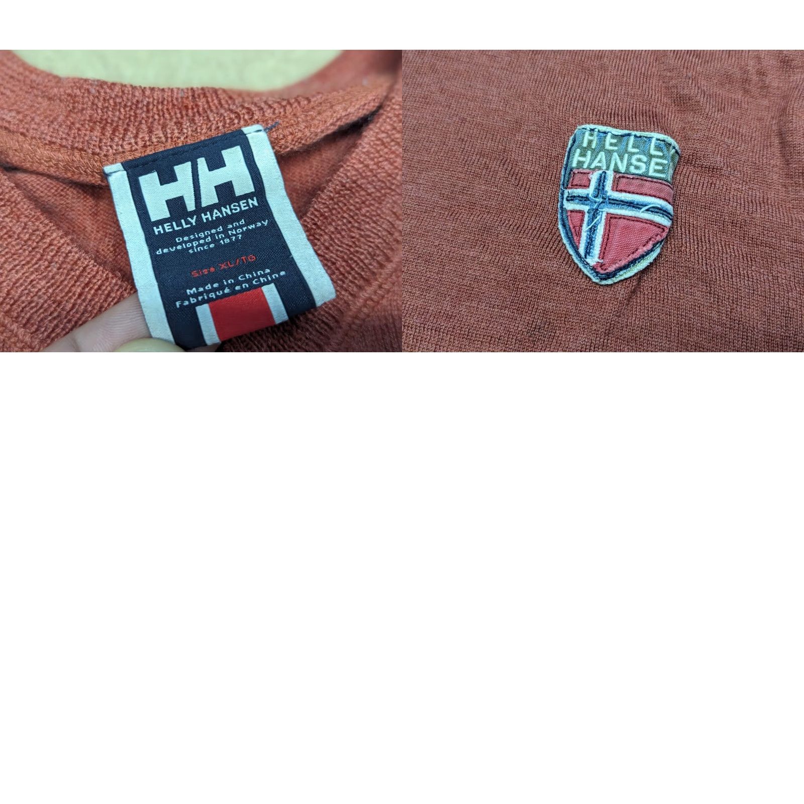 Helly Hansen Helly Hansen Mens Brown Sweater XL Wool Blend V-Neck Jumper Pullover Sweater Size US XL / EU 56 / 4 - 8 Thumbnail