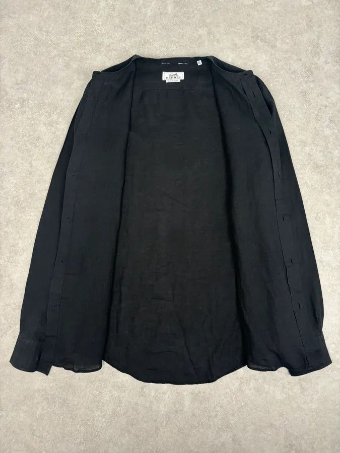 Hermes Hermès Black Linen Shirt Size US M / EU 48-50 / 2 - 7 Thumbnail
