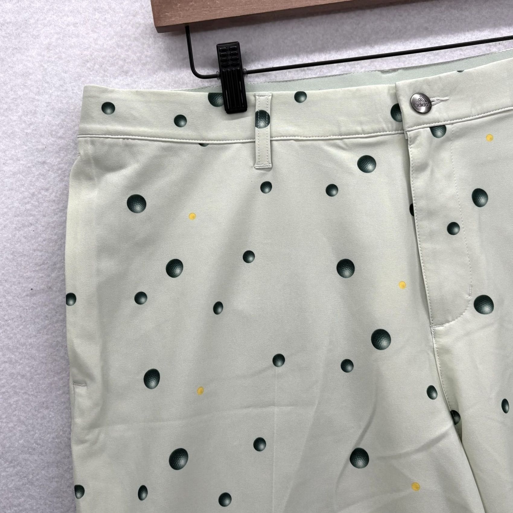 Adidas Adidas Ultimate 365 Golf Shorts Mens 35 Green Polka Dot Stretch 9" Performance Size US 35 - 2 Thumbnail