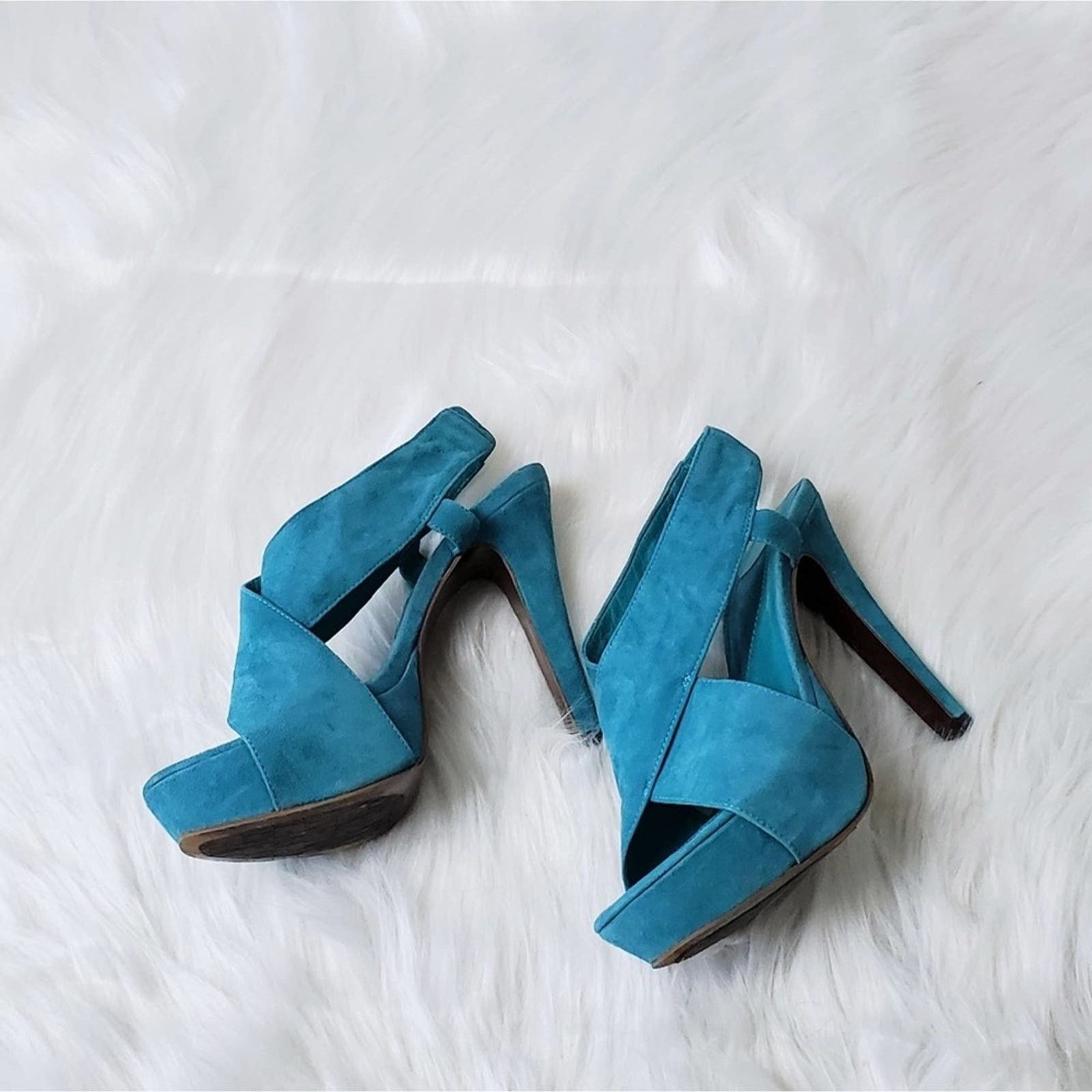 Diane von Furstenberg Diane Von Furstenberg Suede Criss Cross Platform Heels - 6 Size US 6 / IT 36 - 7 Thumbnail