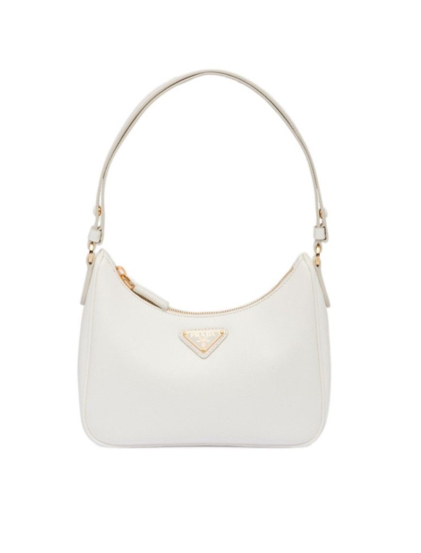 Prada White Prada Mini Saffiano Leather Bag Size ONE SIZE - 1 Thumbnail