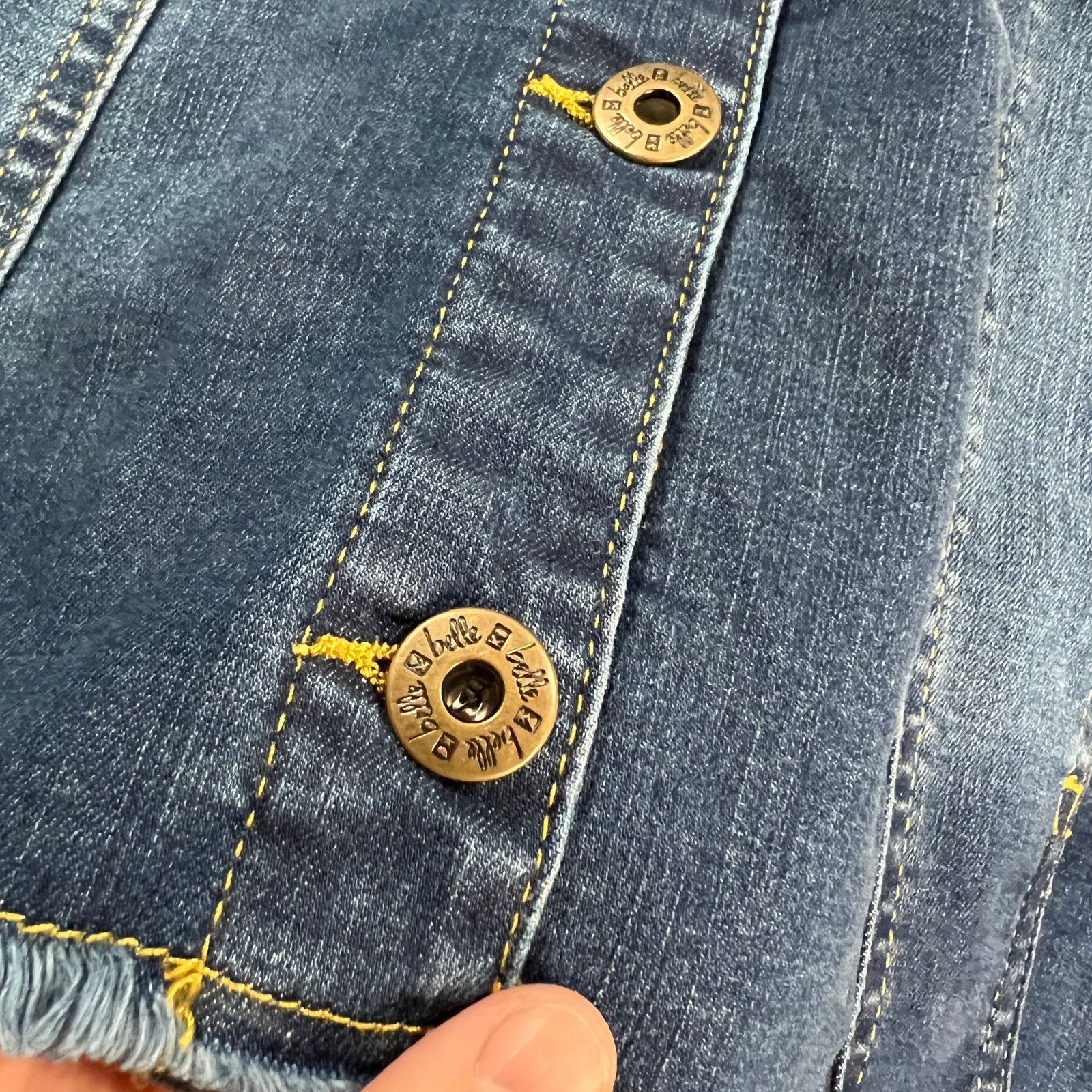 Other Belle by Kim Gravel Distressed Denim Jacket with Frave Size S / US 4 / IT 40 - 9 Thumbnail