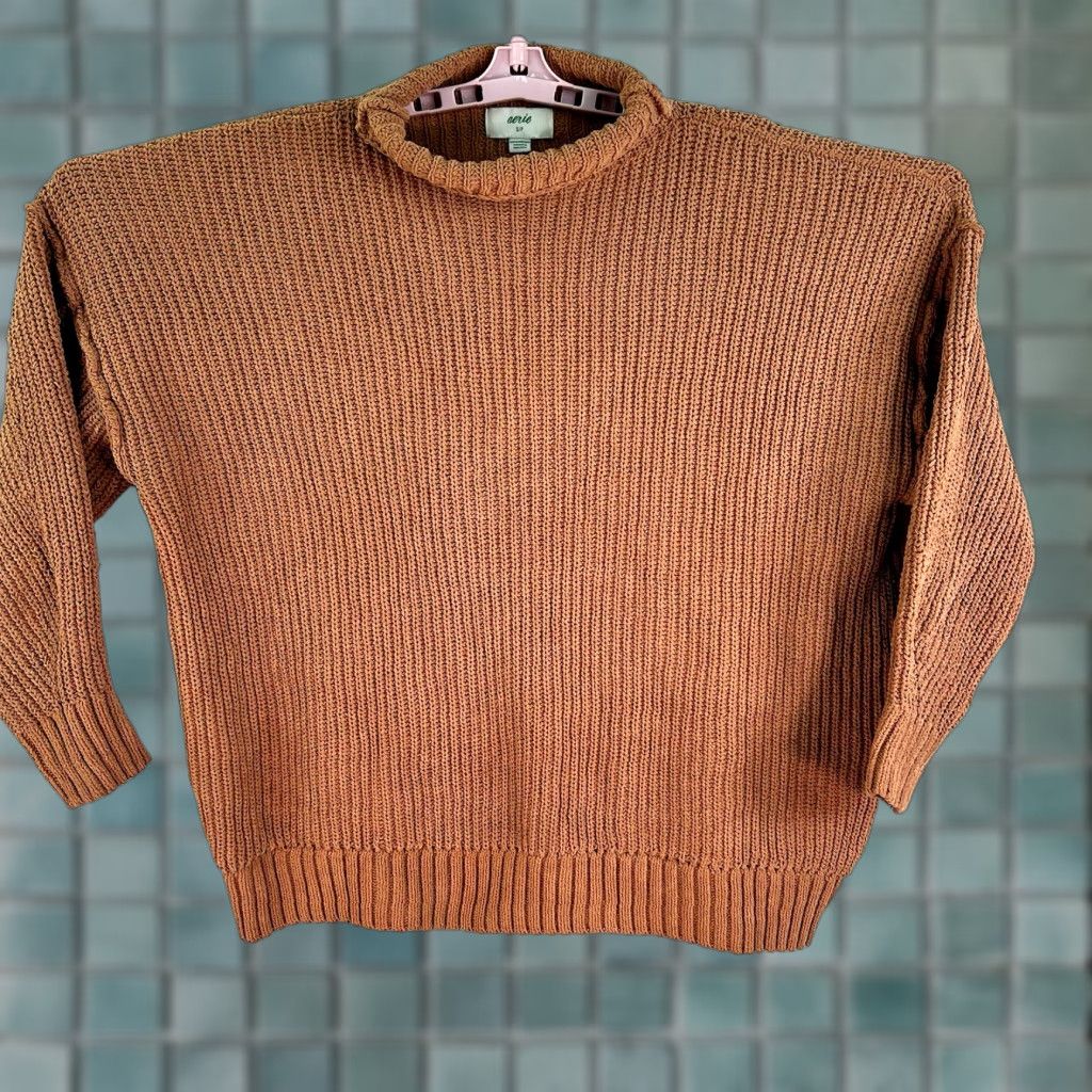 Vintage Aerie Open Knit Oversized Sweater Womens Size S Brown Size S / US 4 / IT 40 - 1 Thumbnail