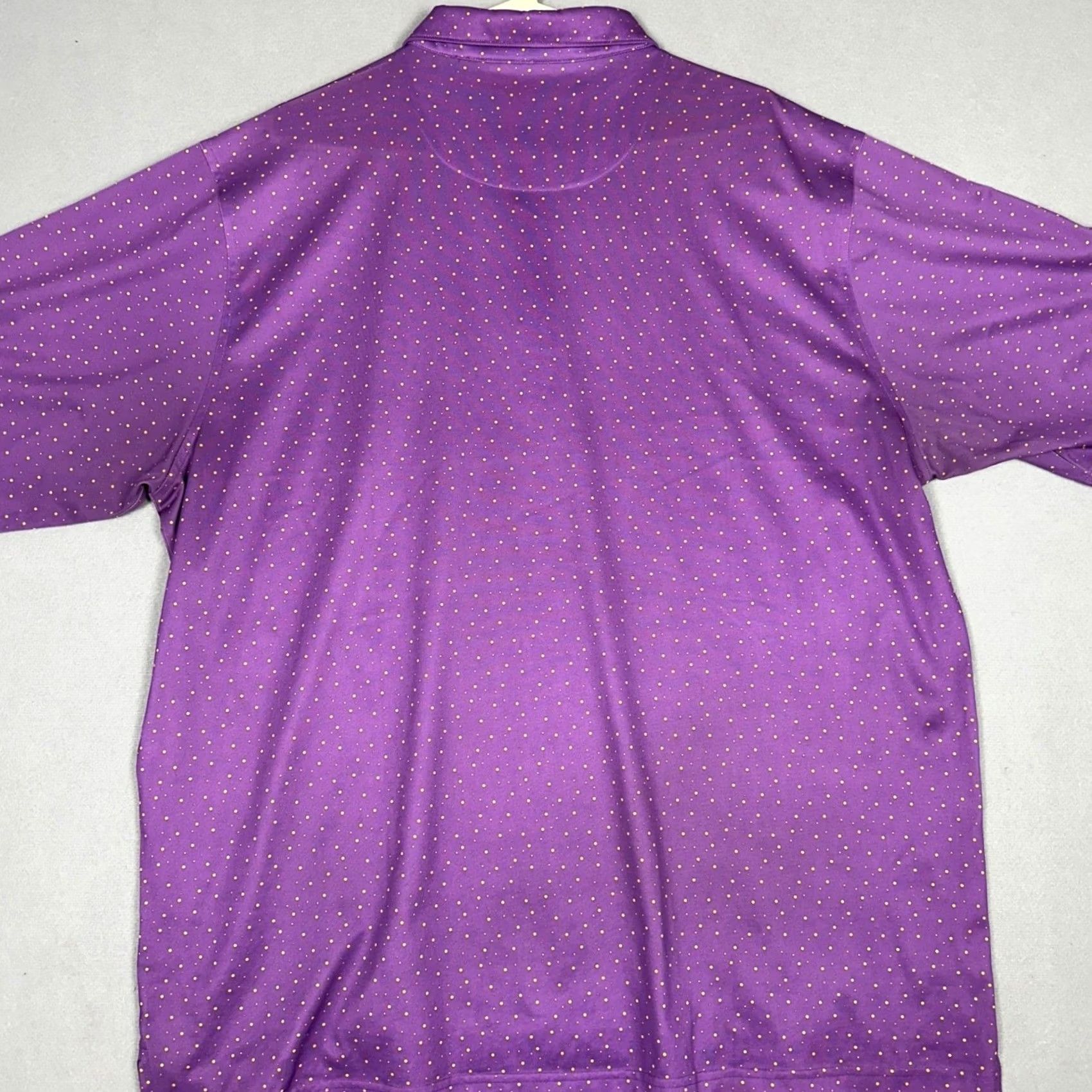 Vintage Donald Ross Polo Shirt Mens XL Purple Yellow Micro Dot Performance Golf Size US XL / EU 56 / 4 - 3 Thumbnail