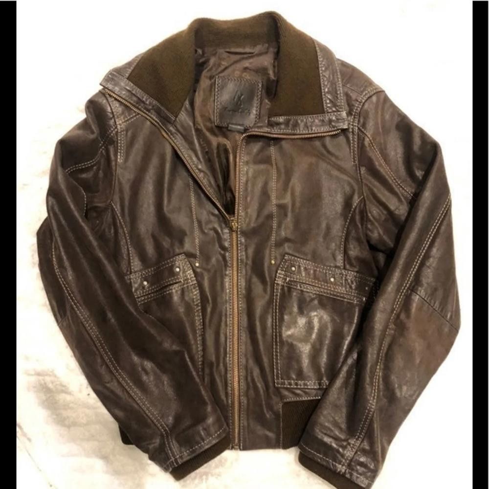 AL American leathers Brown Genuine Leather Jacket.