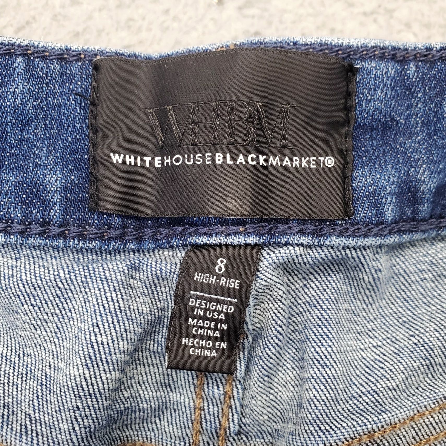 White House Black Market White House Black Market Jeans Womens Size 8 Blue Denim High Rise Whiskered Boho Straight Jeans Size 30" / US 8 / IT 44 - 6 Thumbnail