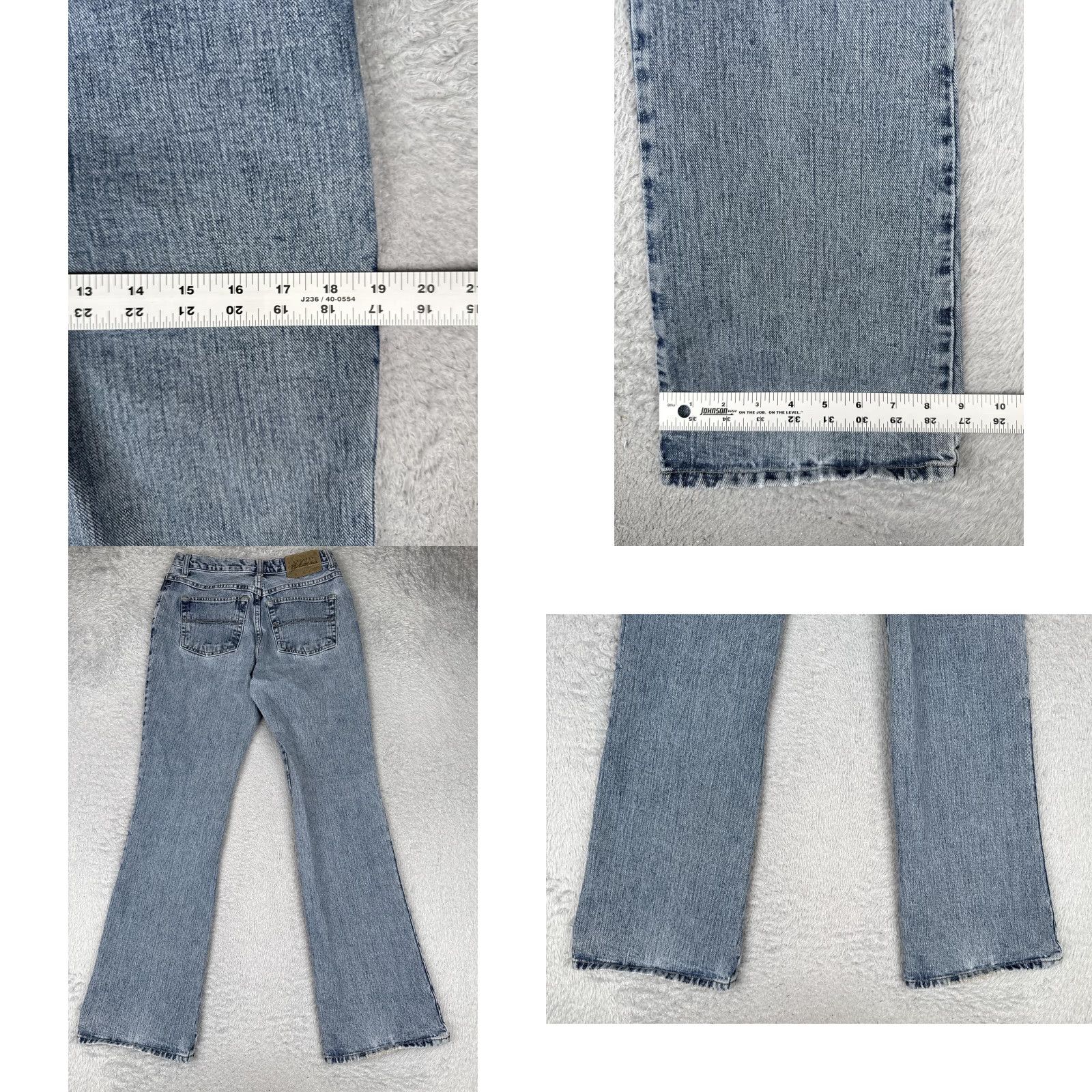 Express Express Jeans Womens Juniors 7/8 Blue Light Wash High Rise Flared Rigid Denim Jeans Size 28" / US 6 / IT 42 - 9 Thumbnail