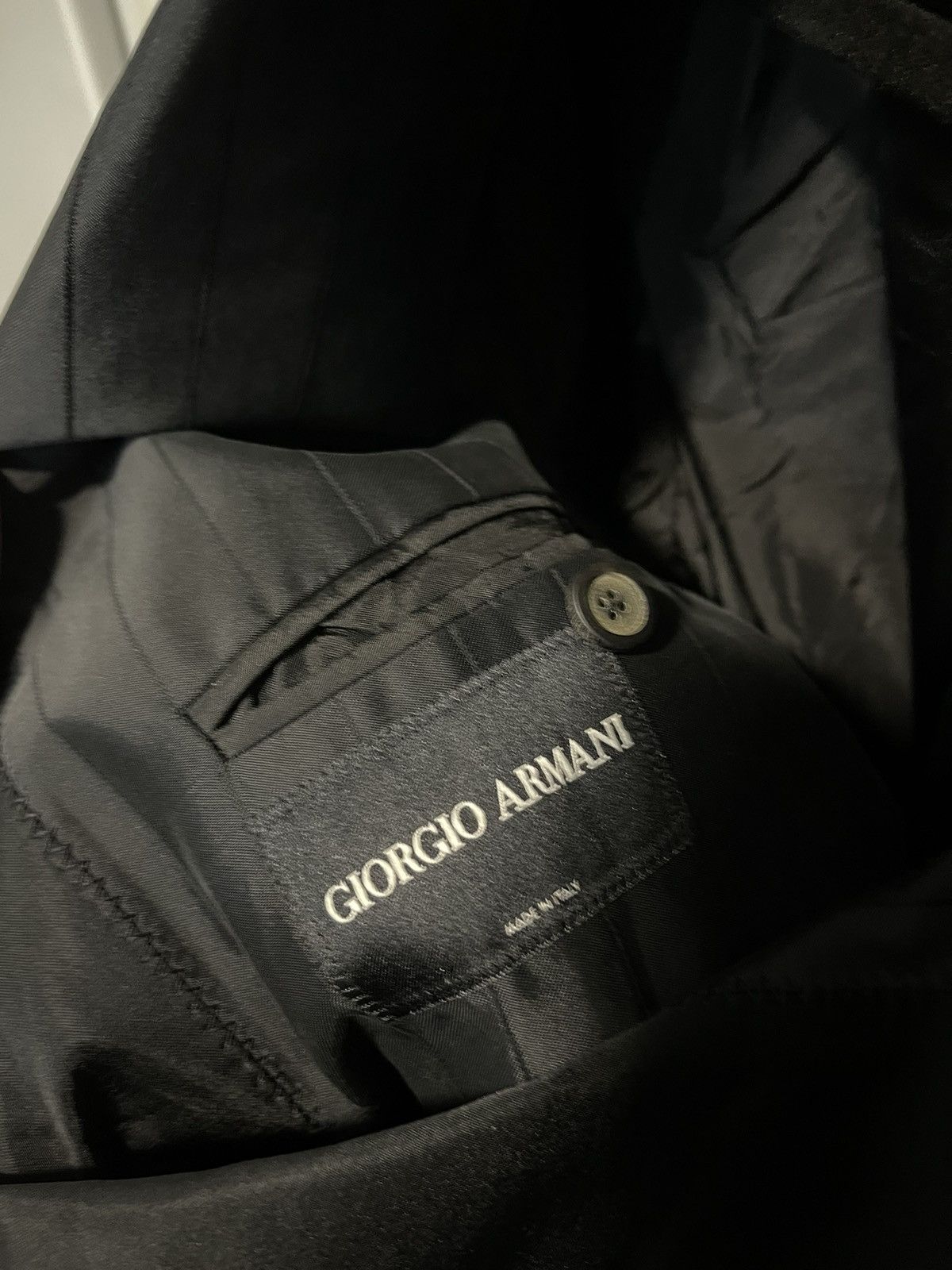 Giorgio Armani (SOLD)Giorgio Armani “Borgo 21” Black Pinstripe Blazer Size US M / EU 48-50 / 2 - 9 Thumbnail