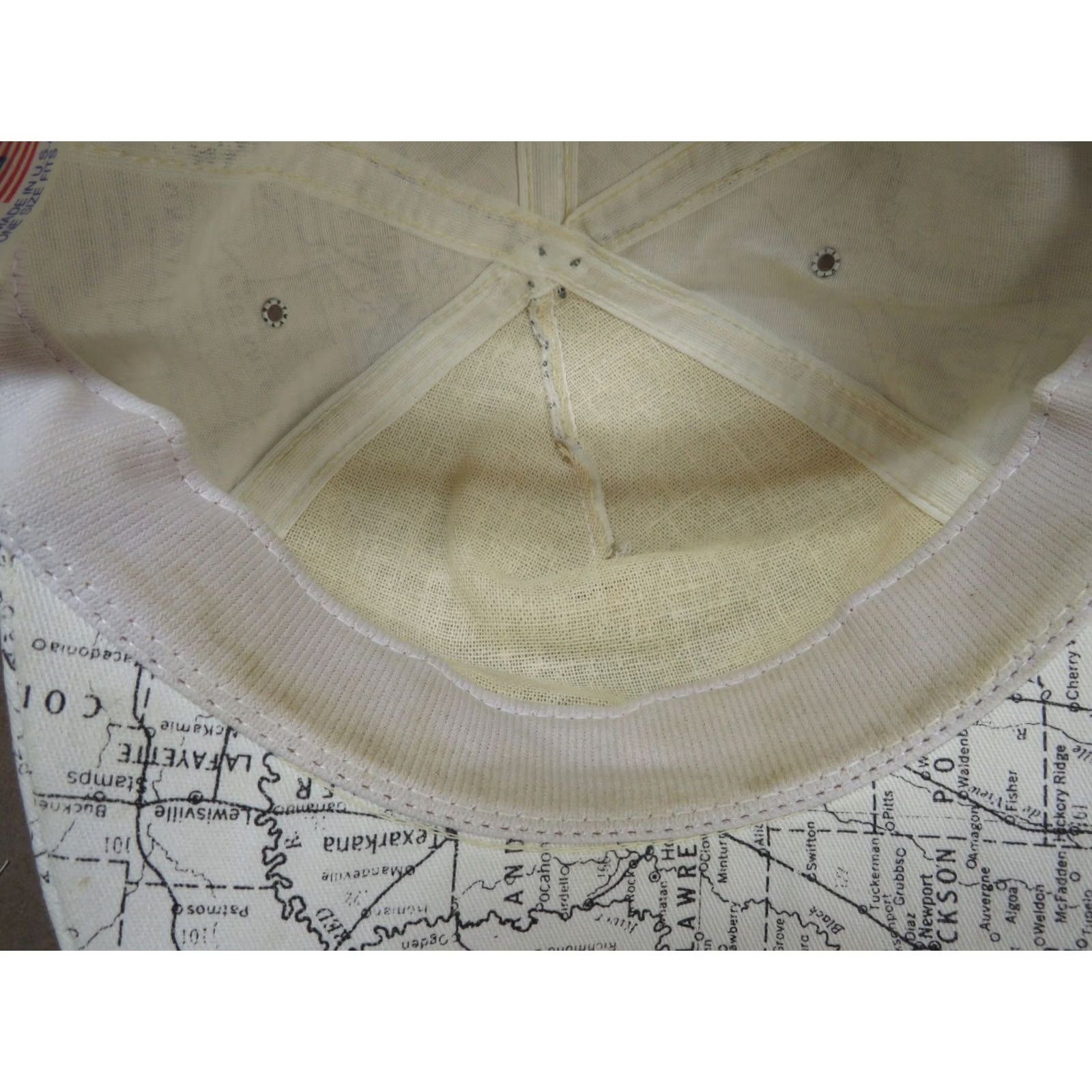 Vintage USA Arkansas Road map Hot springs State adjustable Hat Unisex Adults One Size White 80s 90s Vintage Style Cap Size ONE SIZE - 7 Thumbnail