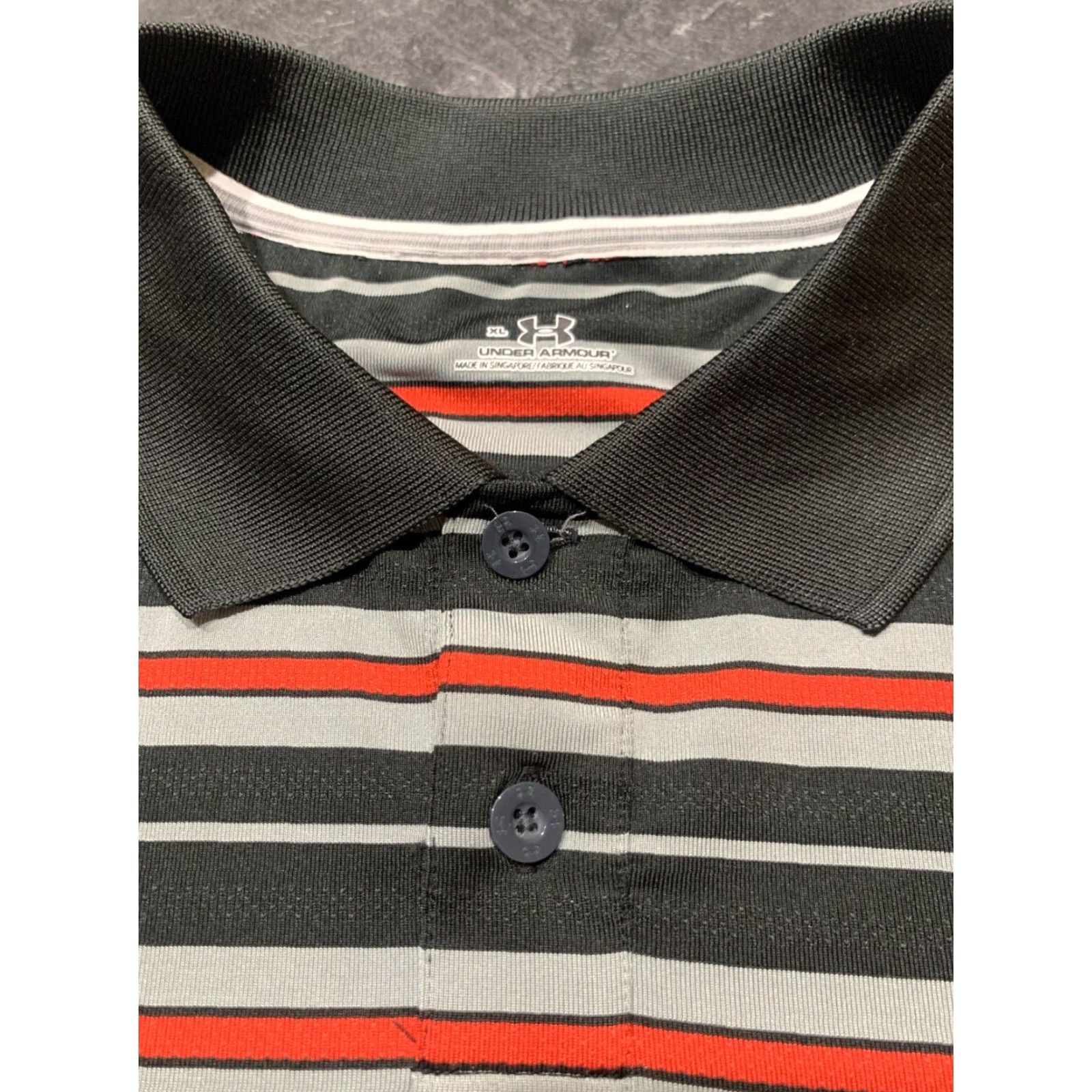 Under Armour Under Armour Golf Polo Shirt Men XL - Blue Striped Moisture Wicking UV Protection Size US XL / EU 56 / 4 - 2 Thumbnail