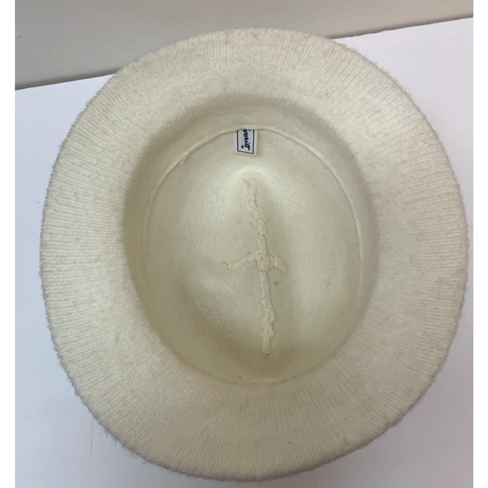 Vintage VINTAGE Vintage Knit Bucket Hat Fedora Winter White WPL 7647 ONE SIZE Made USA Wool Blend Women Wool Knit Casual Hats Mens Women Girls Size ONE SIZE - 3 Thumbnail