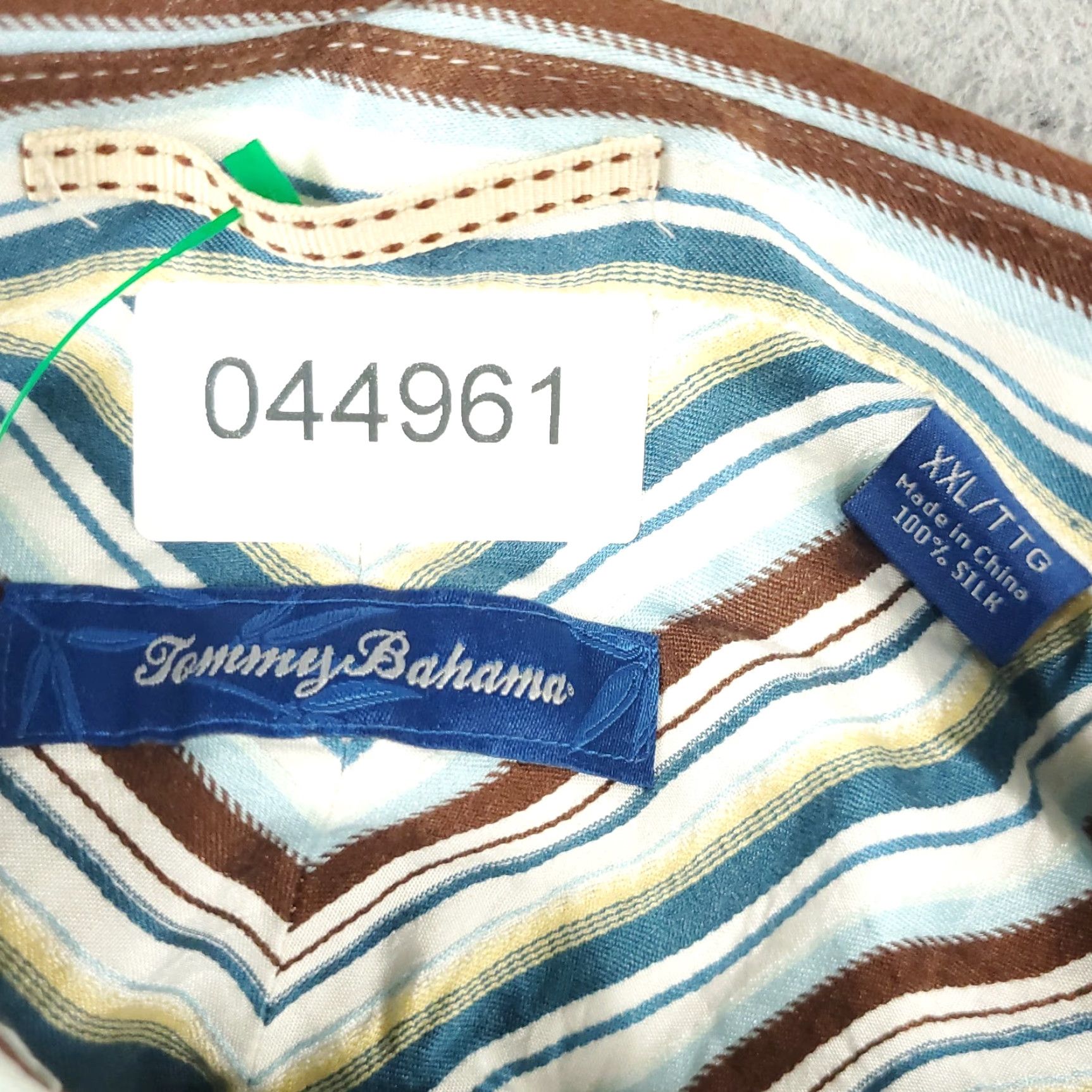 Tommy Bahama VINTAGE? No — Tommy Bahama Boat Shirt Men 2XL Blue Brown Striped Silk Button-Up Long Sleeve Shirt Size US XXL / EU 58 / 5 - 6 Thumbnail