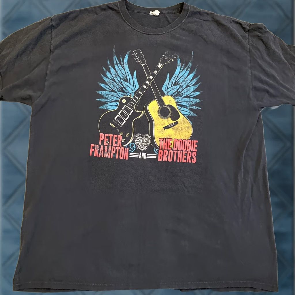 Fruit Of The Loom VINTAGE Peter Frampton & The Doobies Brothers USA Tour T Shirt XXL Mens Black 2014 2XL Fruit of the Loom Size US XXL / EU 58 / 5 - 1 Thumbnail