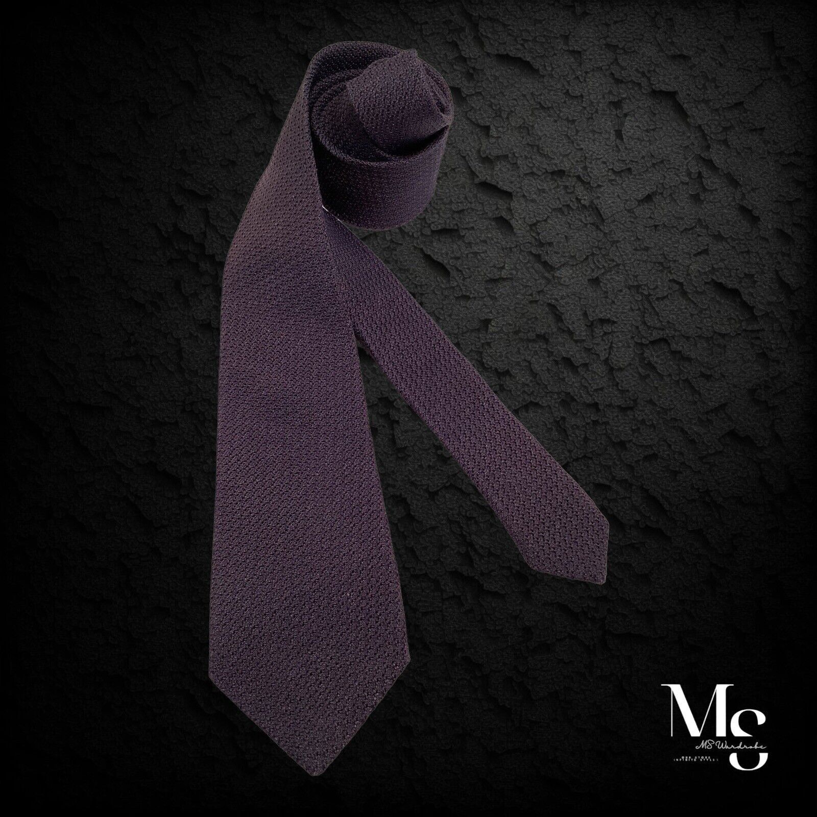 Brunello Cucinelli BRUNELLO CUCINELLI Dark Purple Grenadine Pattern Silk Tie Size ONE SIZE - 1 Thumbnail