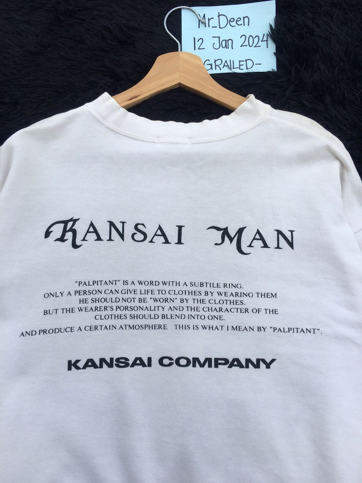 image of Kansai Yamamoto Vintage Kansai Man Spellout Sweater in White, Men's (Size Medium)