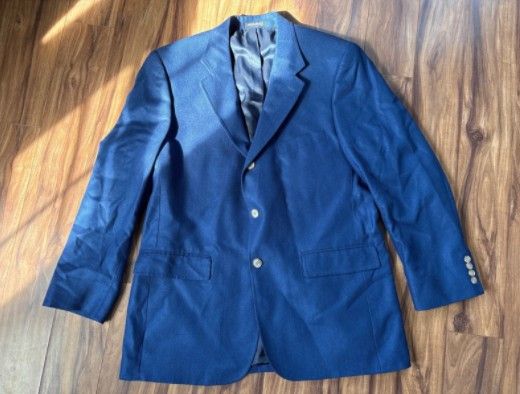 Other Rush Wilson Limited 43R Blue Blazer Herringbone 100 Silk Size 42R - 1 Thumbnail